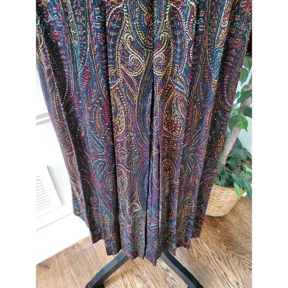 Vintage Joan Sparks for Daniel Barrett Paisley Wool Midi Dress Small - Picture 4 of 15